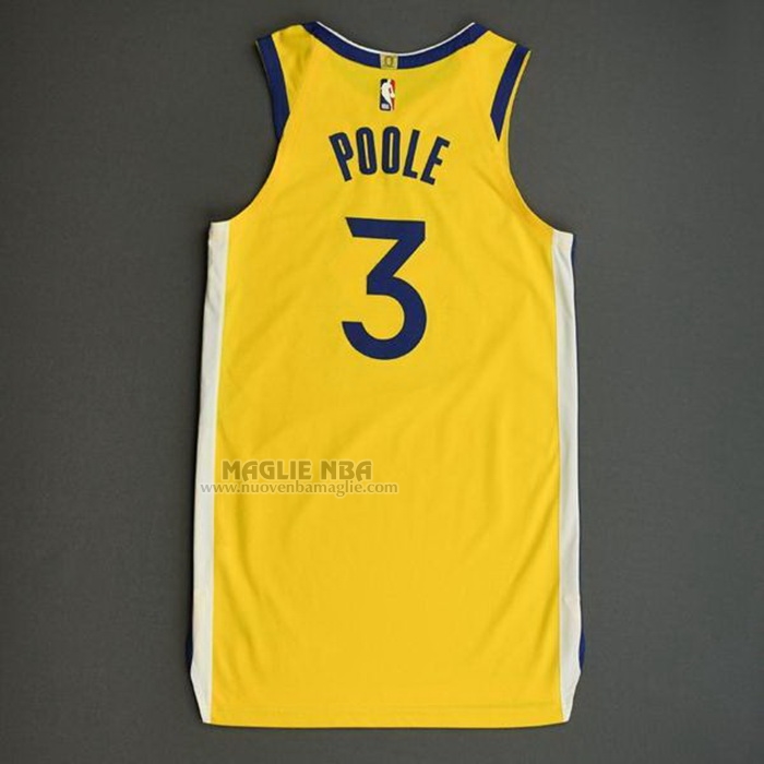 Maglia
 Jordan Poole NO 3 Golden State Warriors Statement Autentico
 2022 Or
